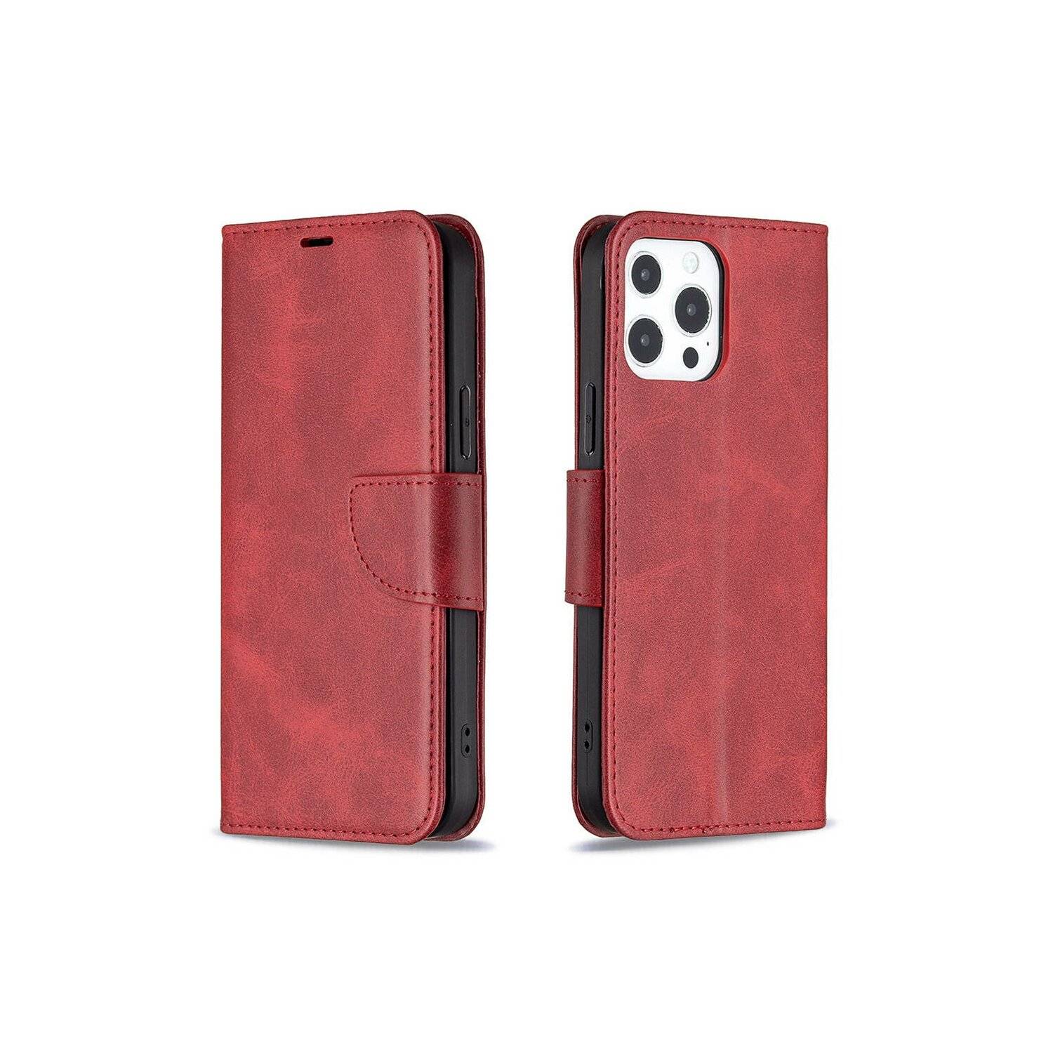 Premium Magnet Case Buch Tasche Schutzhülle aufklappbare Hülle Standfunktion Zubehör kompatibel mit OPPO A78 4G Rot