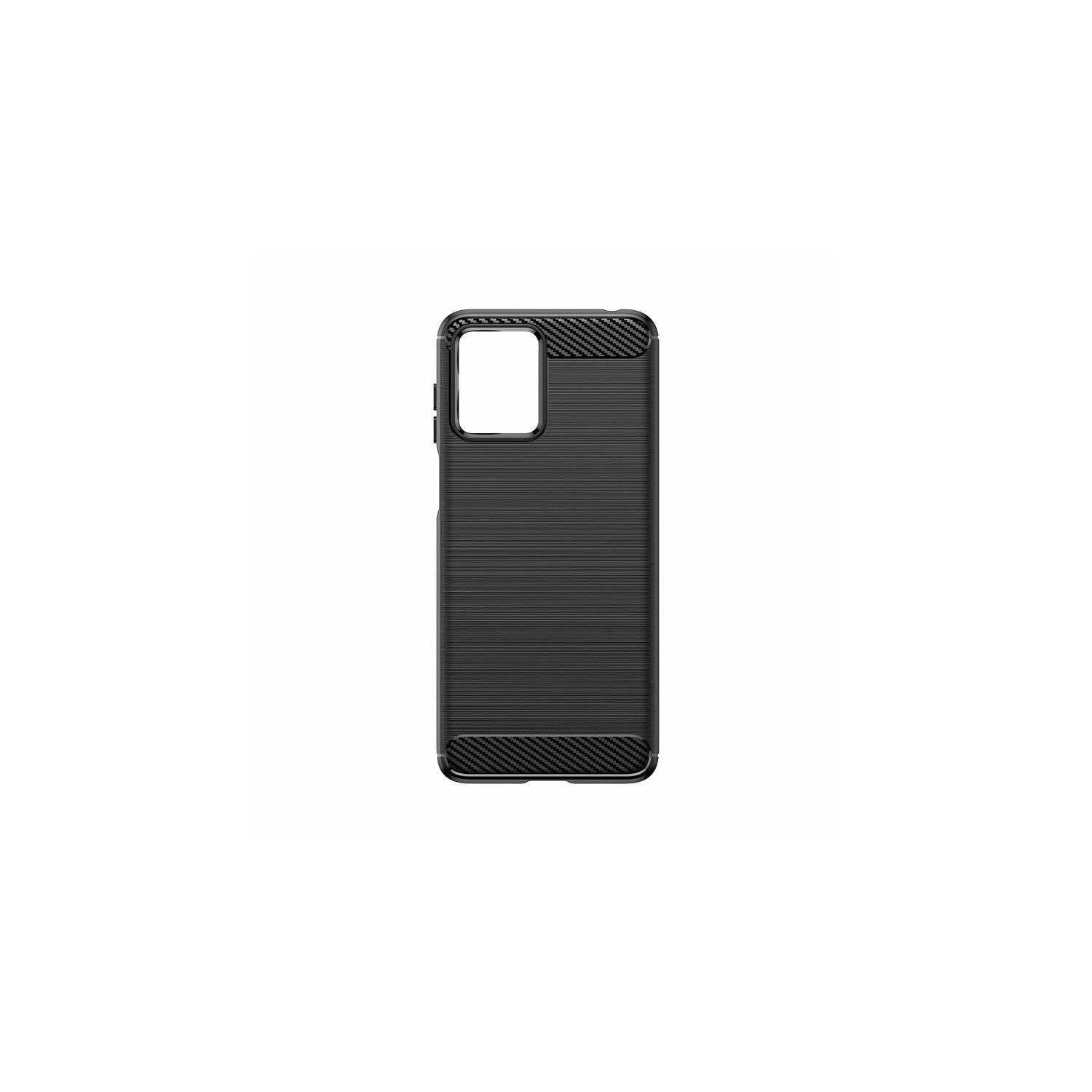 Carbon Case kompatibel mit Samsung Galaxy S23 FE flexible Silikon-Carbon-Hülle schwarz