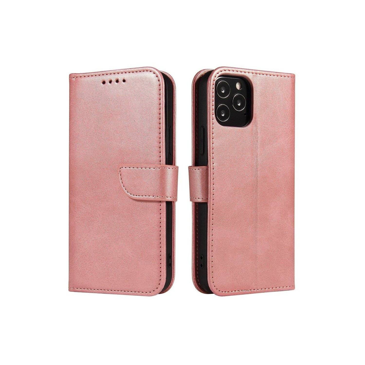 Premium Magnet Case Buch Tasche Schutzhülle Hülle Standfunktion Zubehör kompatibel mit Google Pixel 8 Rosa