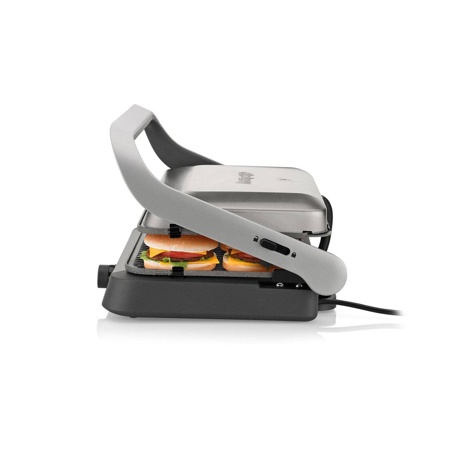 Arzum Tostçu Delux 1800W, Sandwichmaker, Antihaft-Gusseisenplatte in Granitoptik, Edelstahl