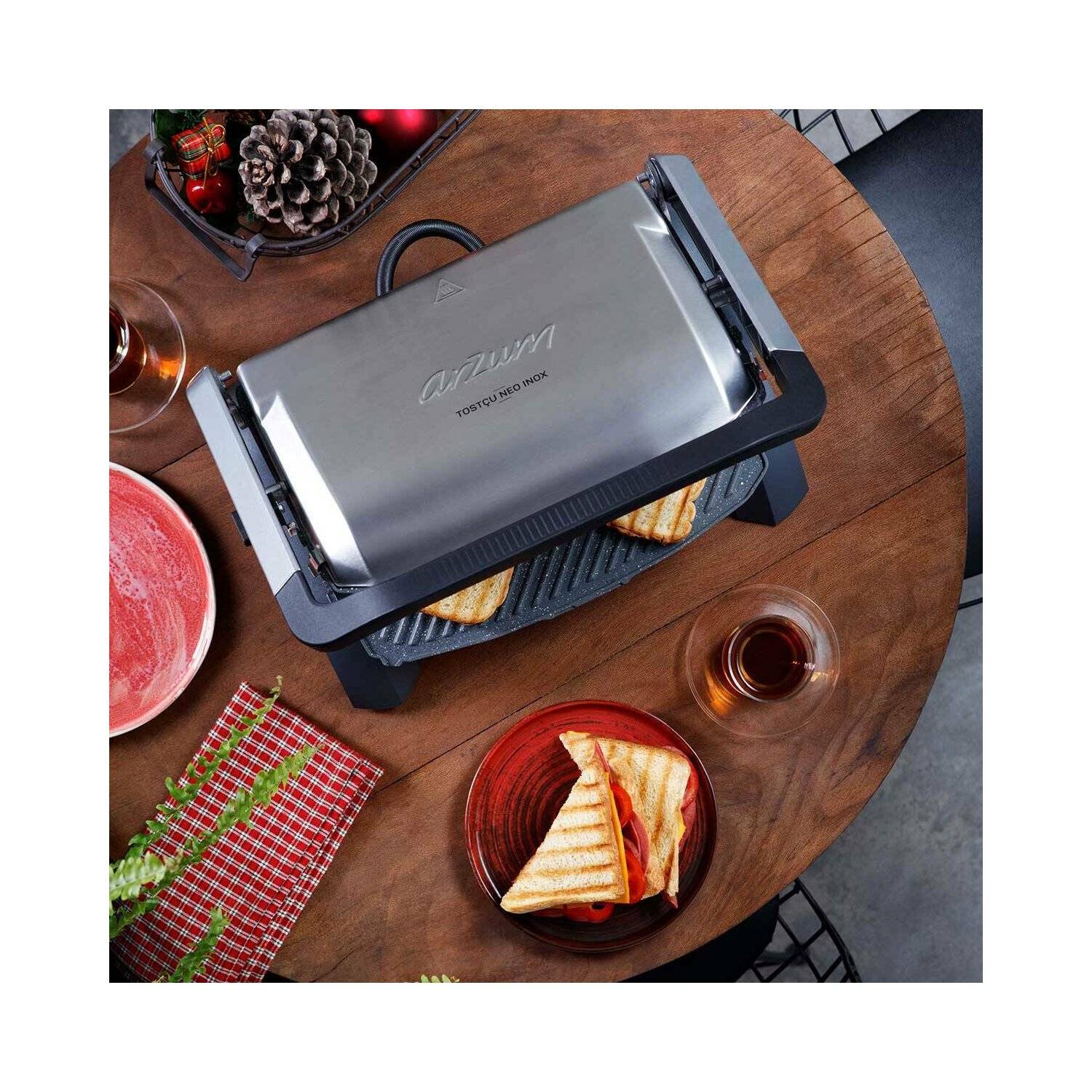 Arzum Tostçu Delux 1800W, Kontaktgrill Sandwichmaker Sandwich-Toaster