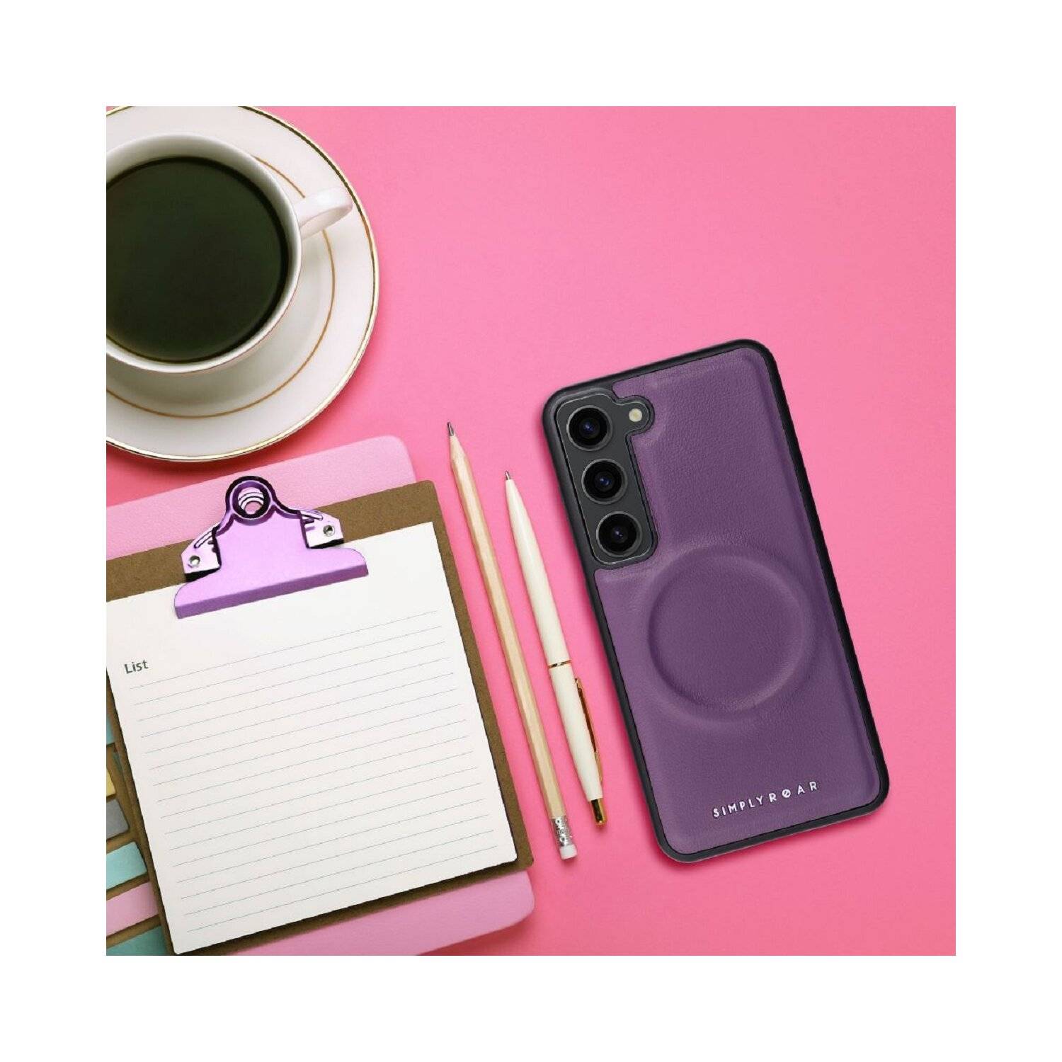 Roar Mag Morning Case Handyhülle Öko-Leder-Finish Schutzhülle iPhone 12 Lila