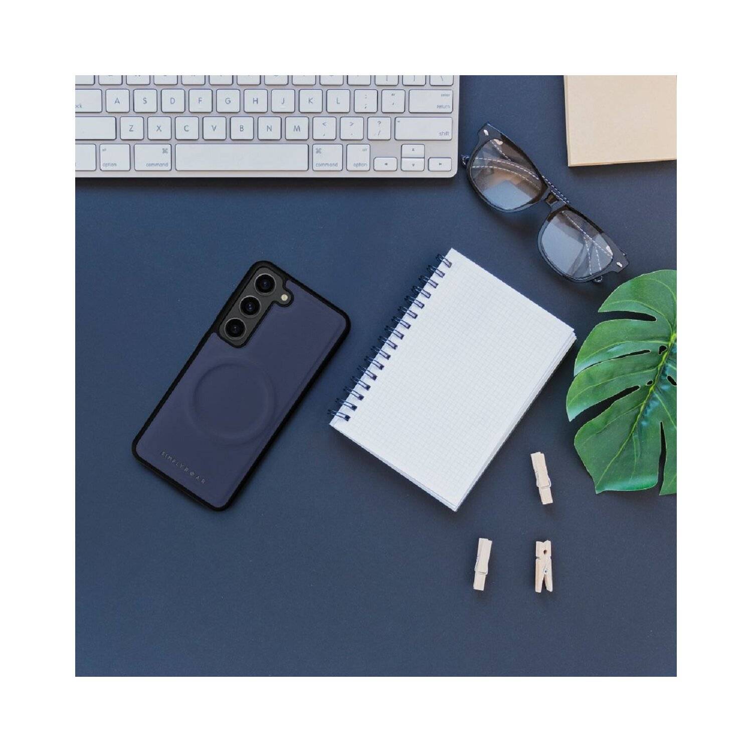 Roar Mag Morning Case Handyhülle Öko-Leder-Finish Schutzhülle iPhone 12 Marineblau