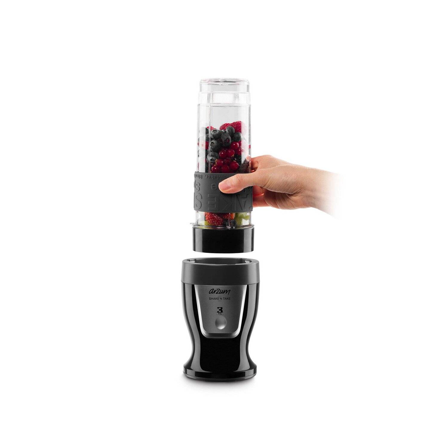 Arzum AR1032 Shake'N Take Personal Blender, BPA-frei, Tropfschutz-Trinkklappe, 570 ml und 400ml Hellblau