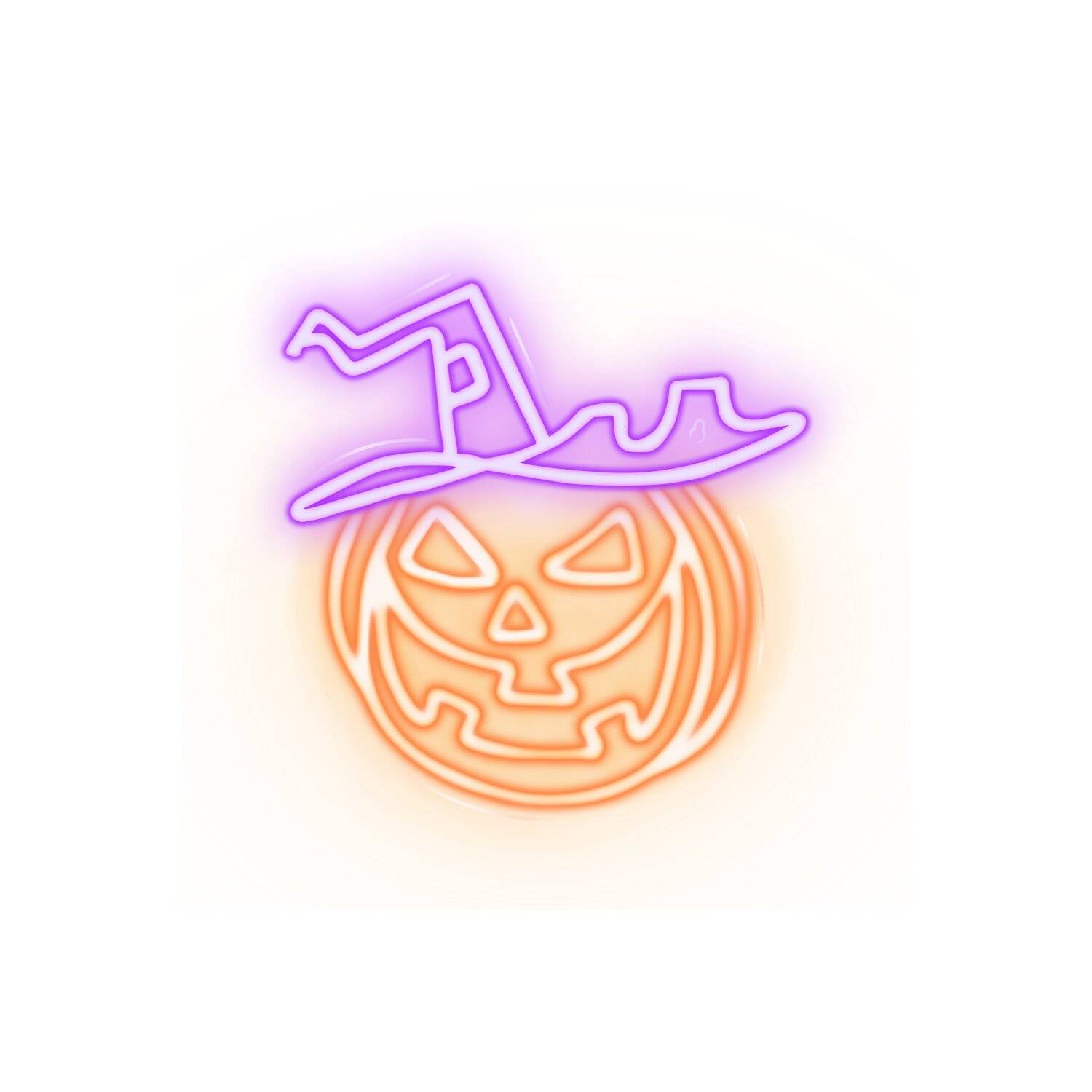 Neolia NNE16 Neonleuchte Plexiglas LED verfluchter Kürbis Leuchtschild LED Zeichen Orange-Lila