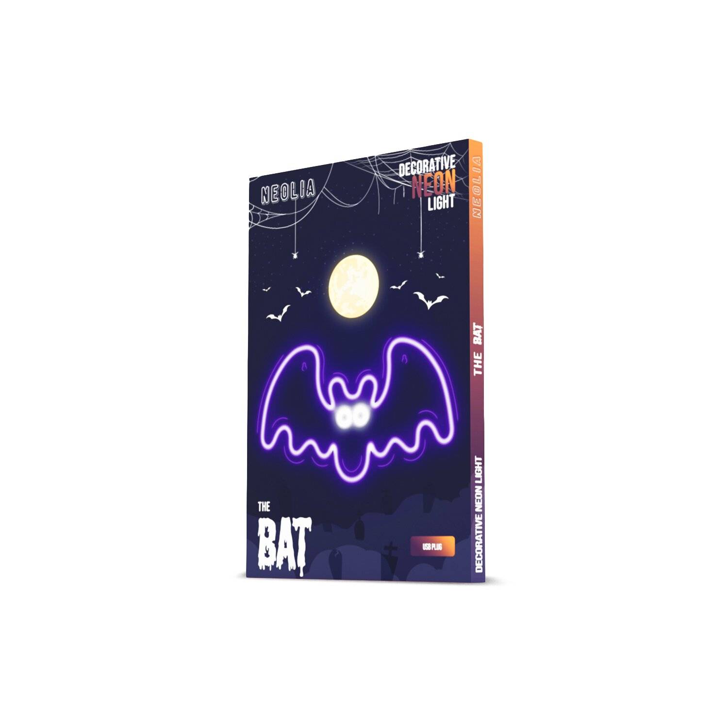 Neolia NNE14 Nachtlicht Neonlicht Plexiglas LED Fledermaus Leuchtschild LED Zeichen Lila