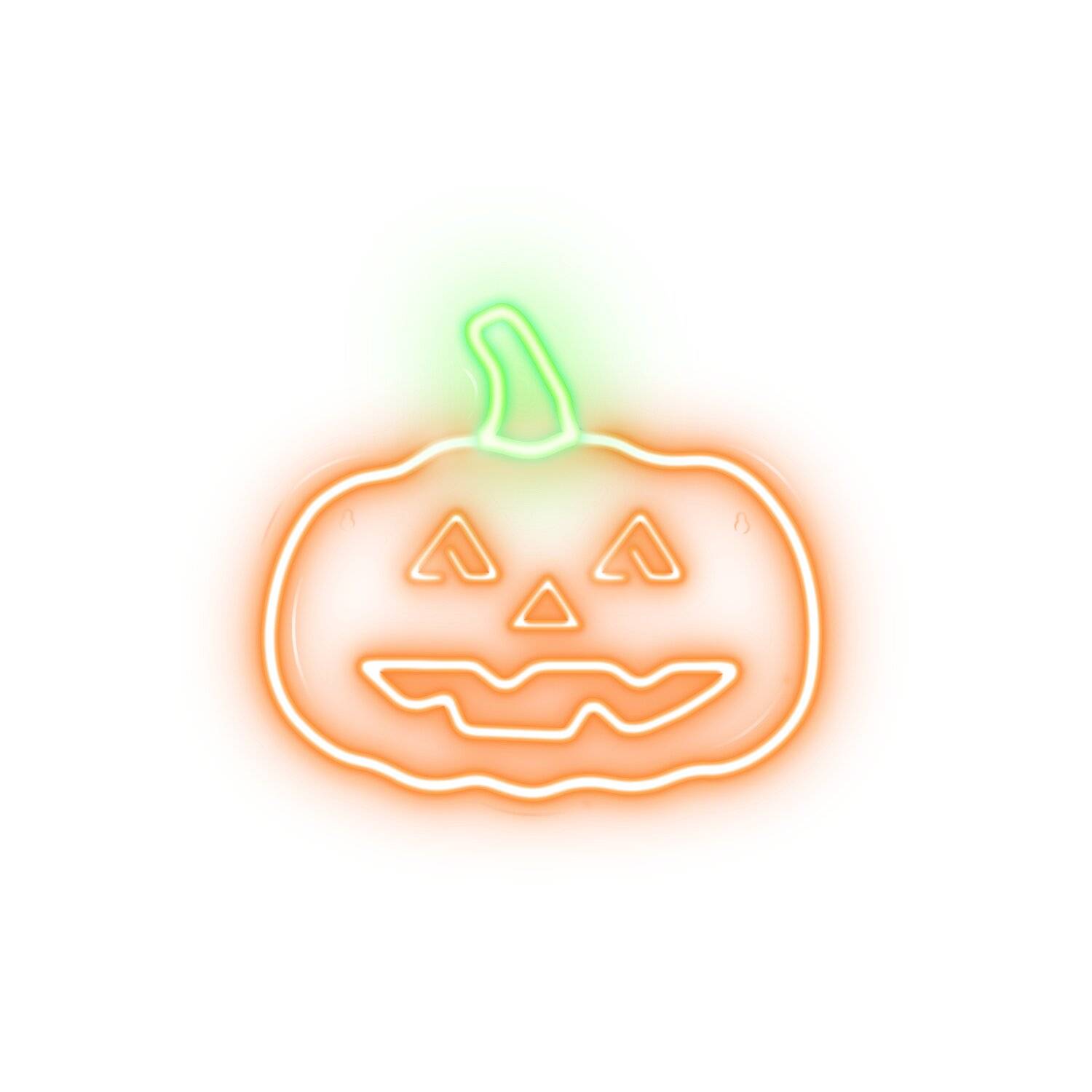 Neolia NNE13 Nachtlicht Neon PLEXI LED Kürbis mit Stiel Leuchtschild LED Zeichen Orange-Grün