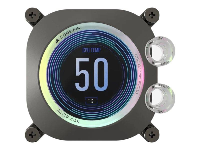 CORSAIR iCUE XC7 RGB ELITE LCD - Flüssigkühlsystem für CPU im Waterblock-Design - (für: AM4, LGA1700, AM5)