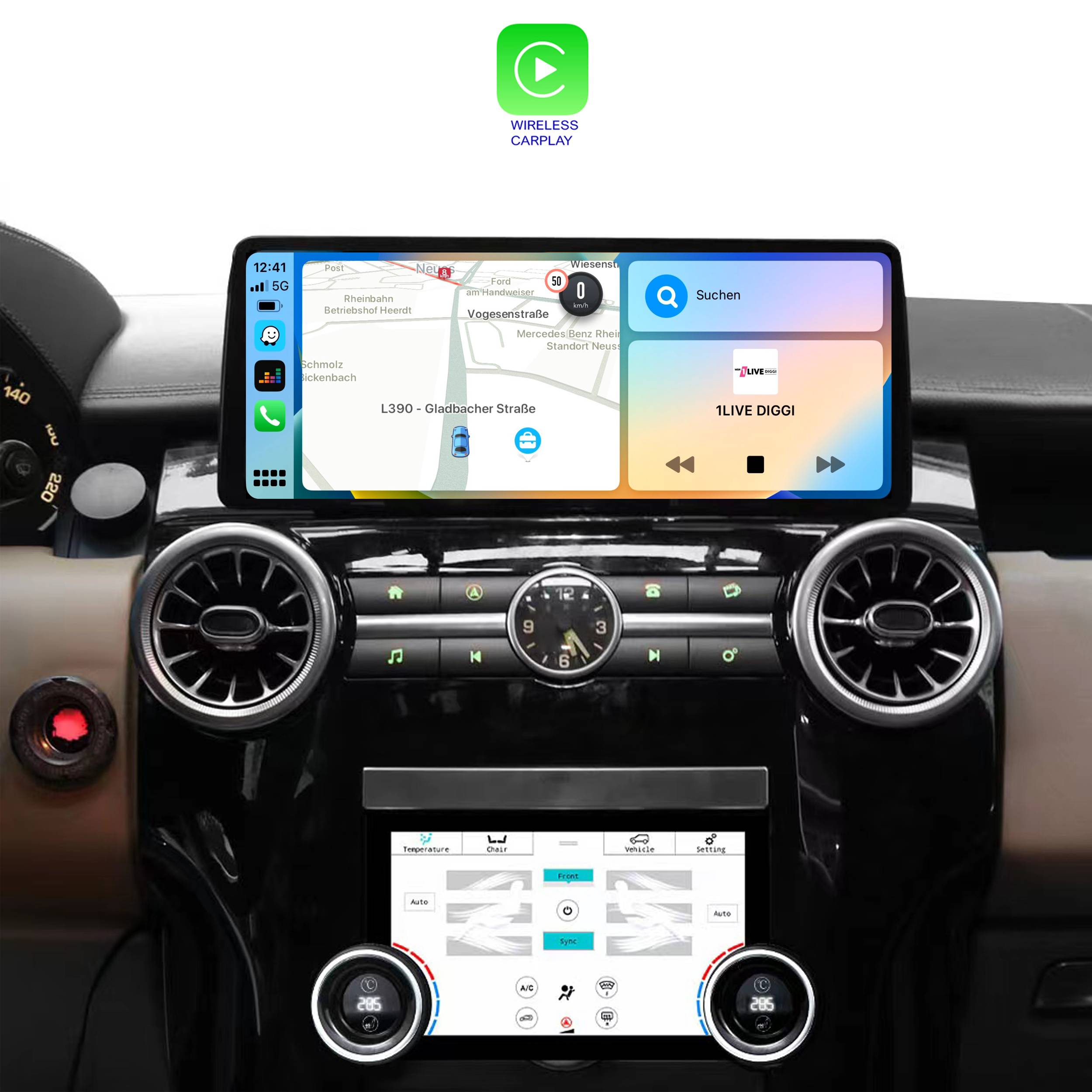 Für Land Rover Discovery 4 DENSO SET 12" Touch Android GPS Navi CarPlay AC Panel