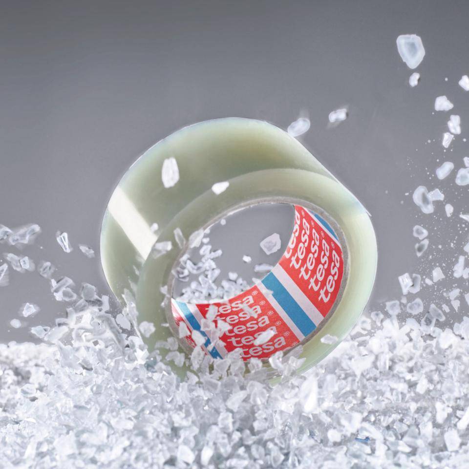 tesa® Packband 60412, transparent, 70% recycelter (PCR), 50mm, 66m, 6 Rollen/VE