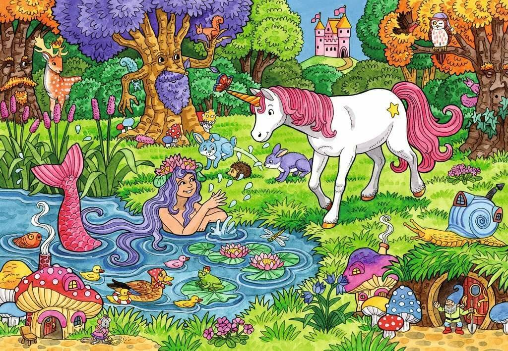 Puzzle 2x24 Teile Magischer Wald ab 4 Jahre