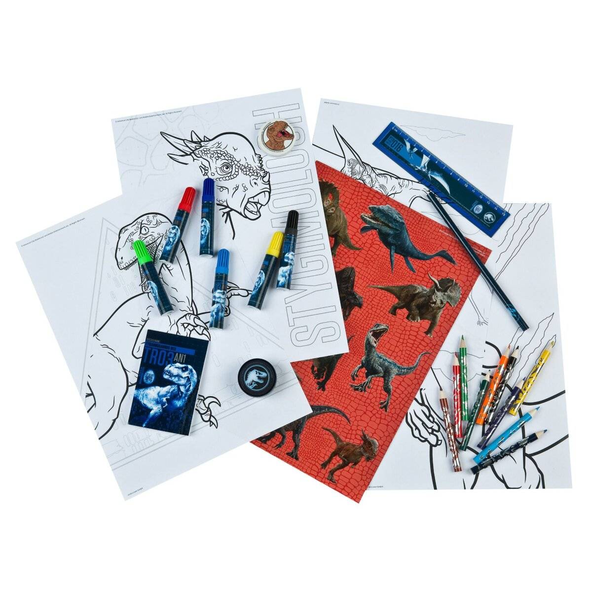 Jurassic World Schreibwaren-Set  Kreativer Spaß mit 35 Teilen für Schule und Zuhause