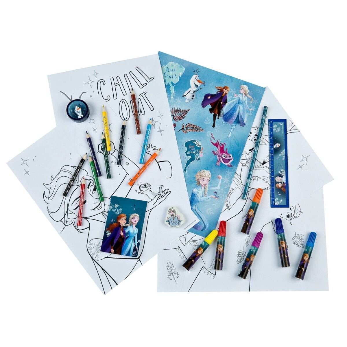 Disney Frozen Schreibwaren-Set mit 35 Teilen für Kinder  Perfekt für Schule und Zuhause