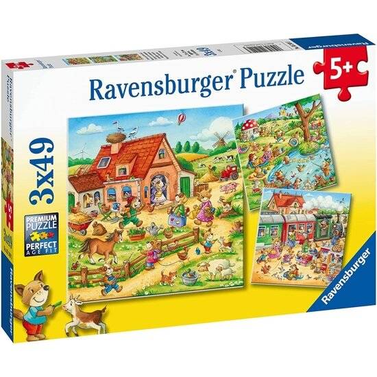 Puzzle 3x49 Teile Ferien auf dem Land ab 5 Jahren 3 Puzzle