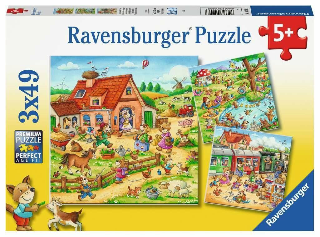 Puzzle 3x49 Teile Ferien auf dem Land ab 5 Jahren 3 Puzzle
