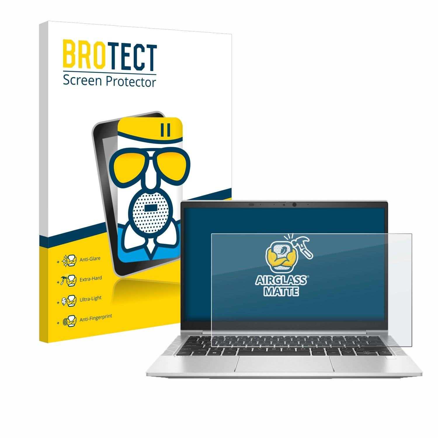 BROTECT AirGlass Matt Glas Panzer Folie für HP EliteBook 835