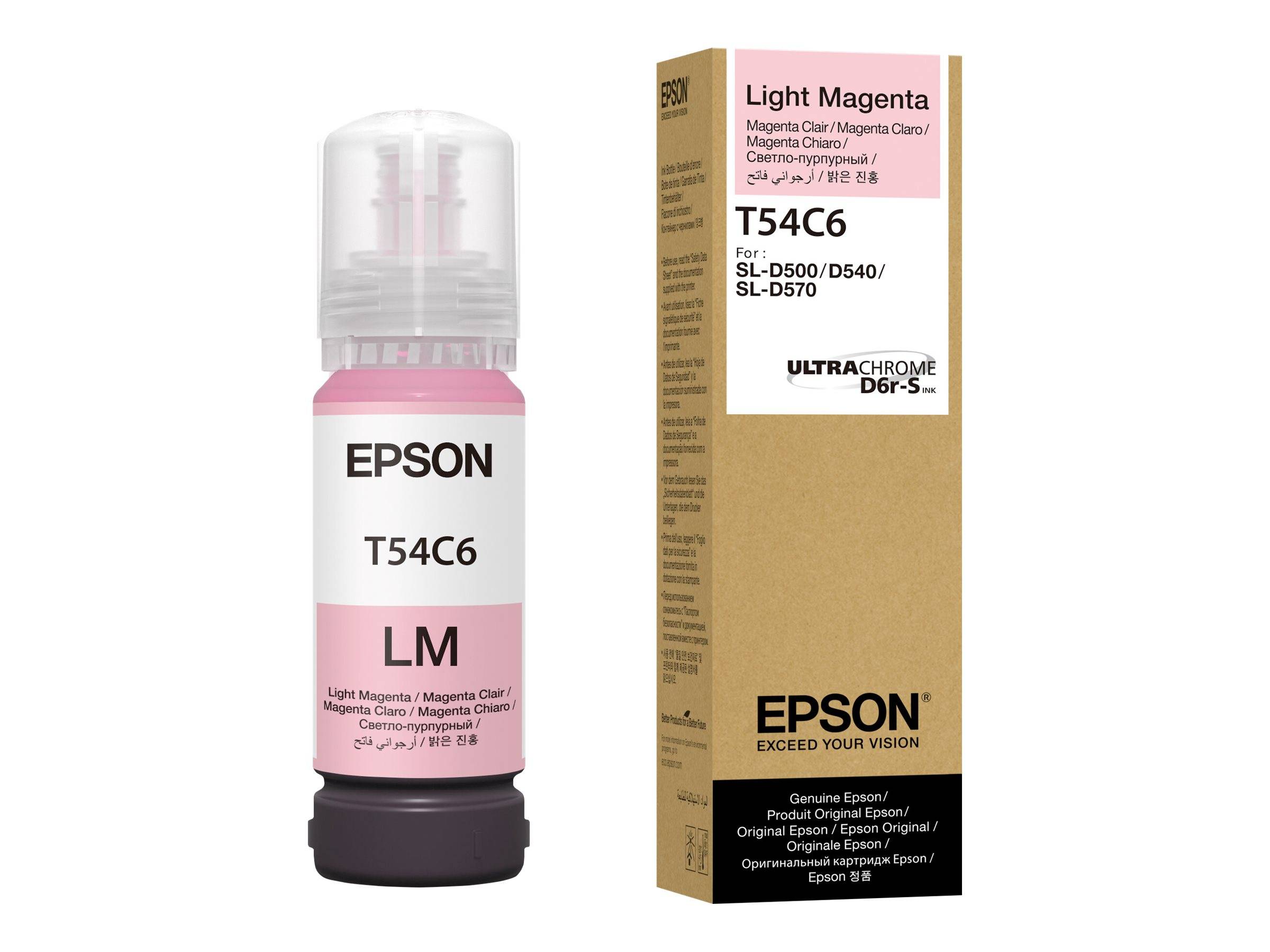 Epson T54C6 Hellmagenta Tintenflasche für SL-D500/D540/SL-D570 mit UltraChrome D6r-S Tinte, 250 ml