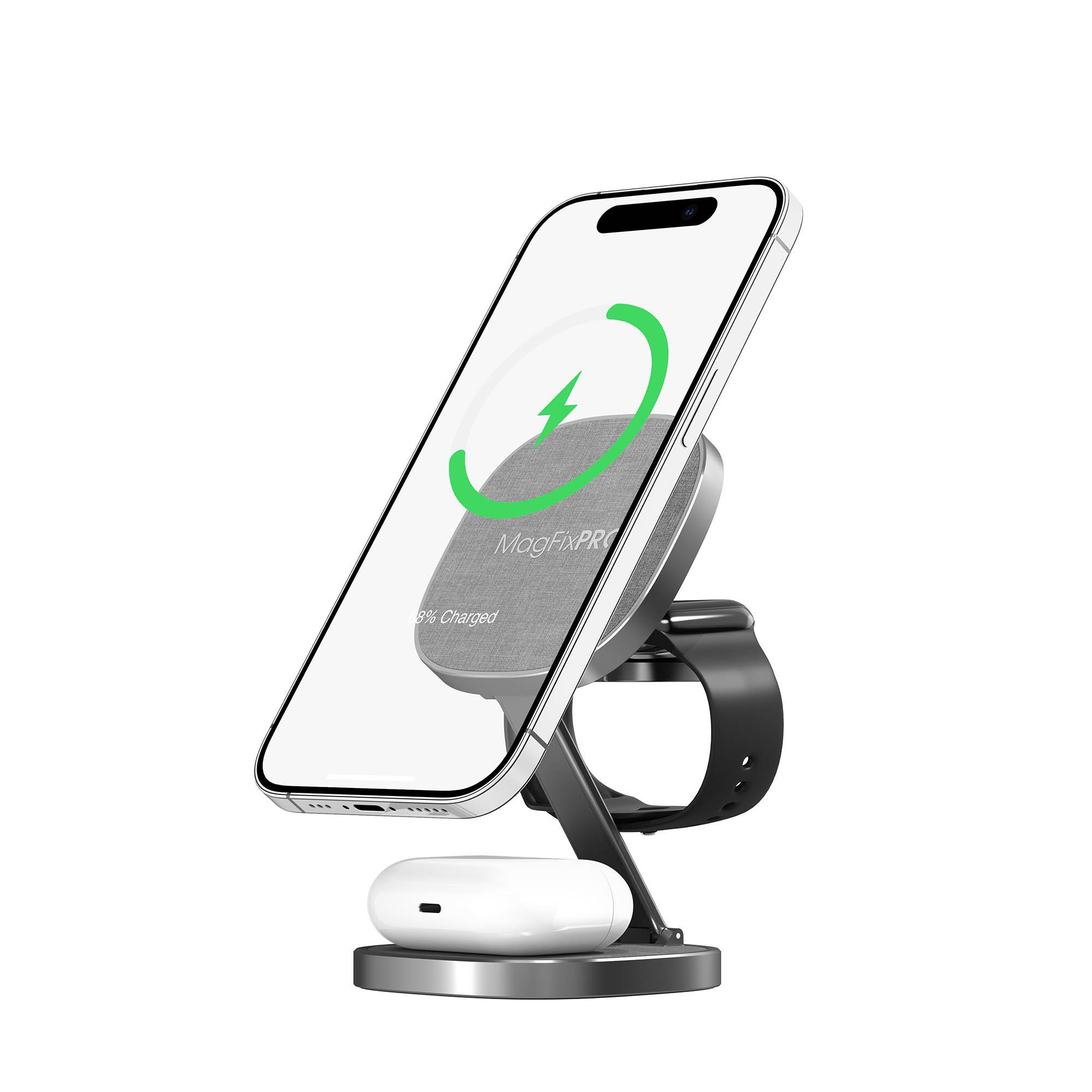 XLayer MagFix Pro 3-in-1 klappbare Ladestation grau