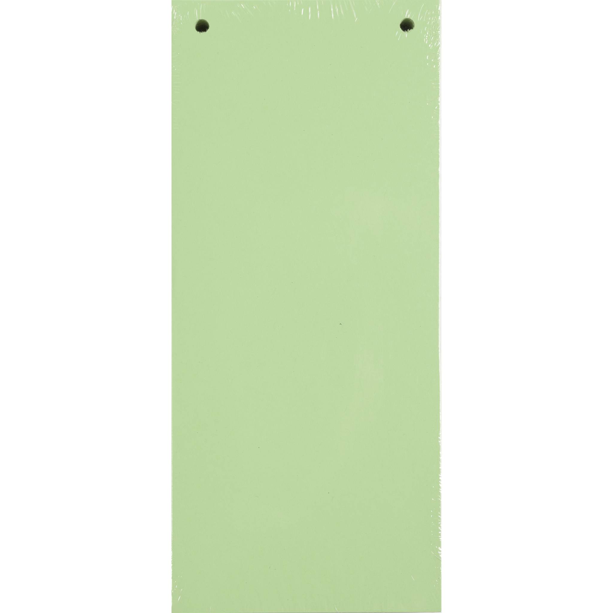 Exacompta 12x Pack 100 Trennstreifen 2-fach gelocht Karton 105x240mm Grün 13345B