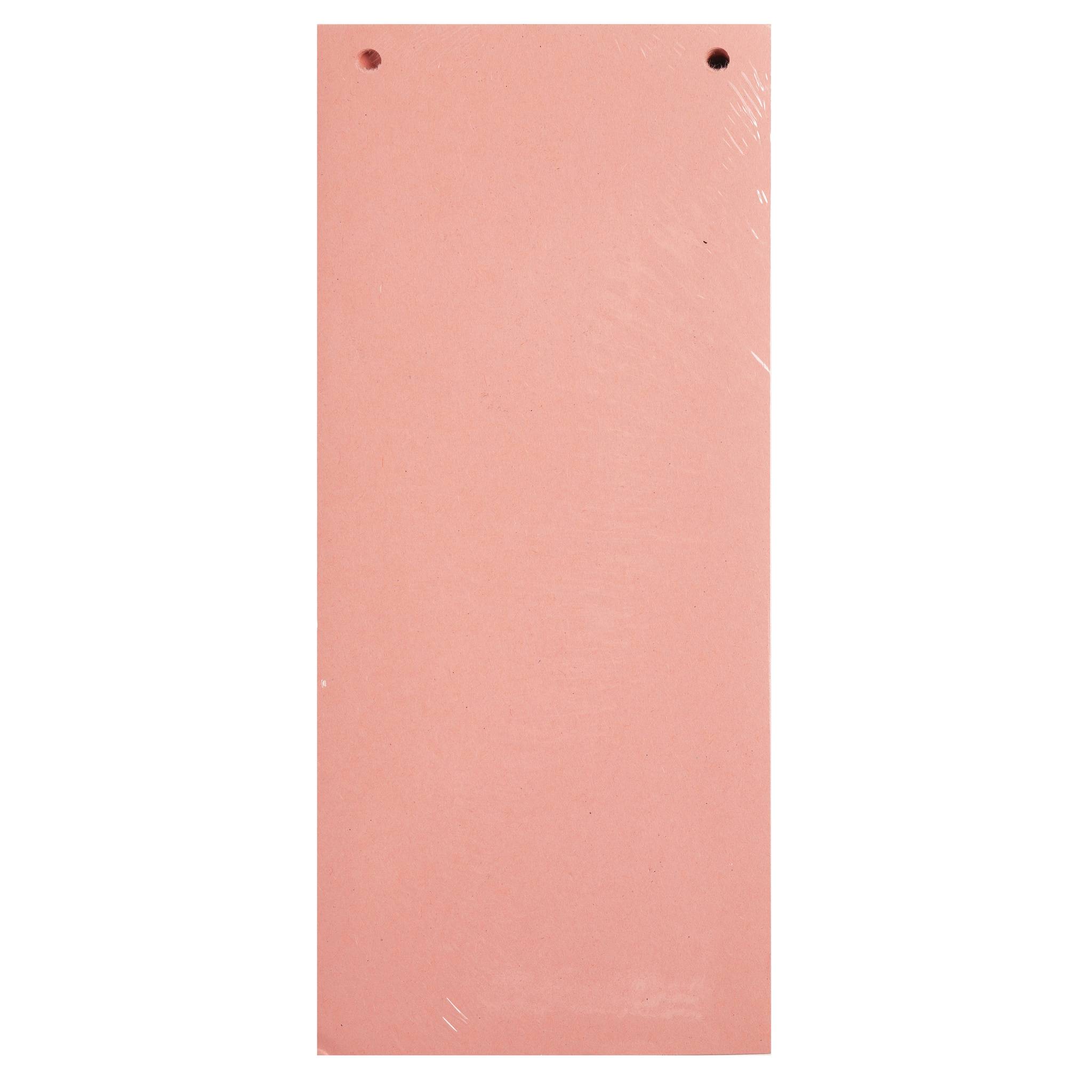 Exacompta 12x Pack 100 Trennstreifen 2-fach gelocht Karton 105x240mm Rosa 13335B