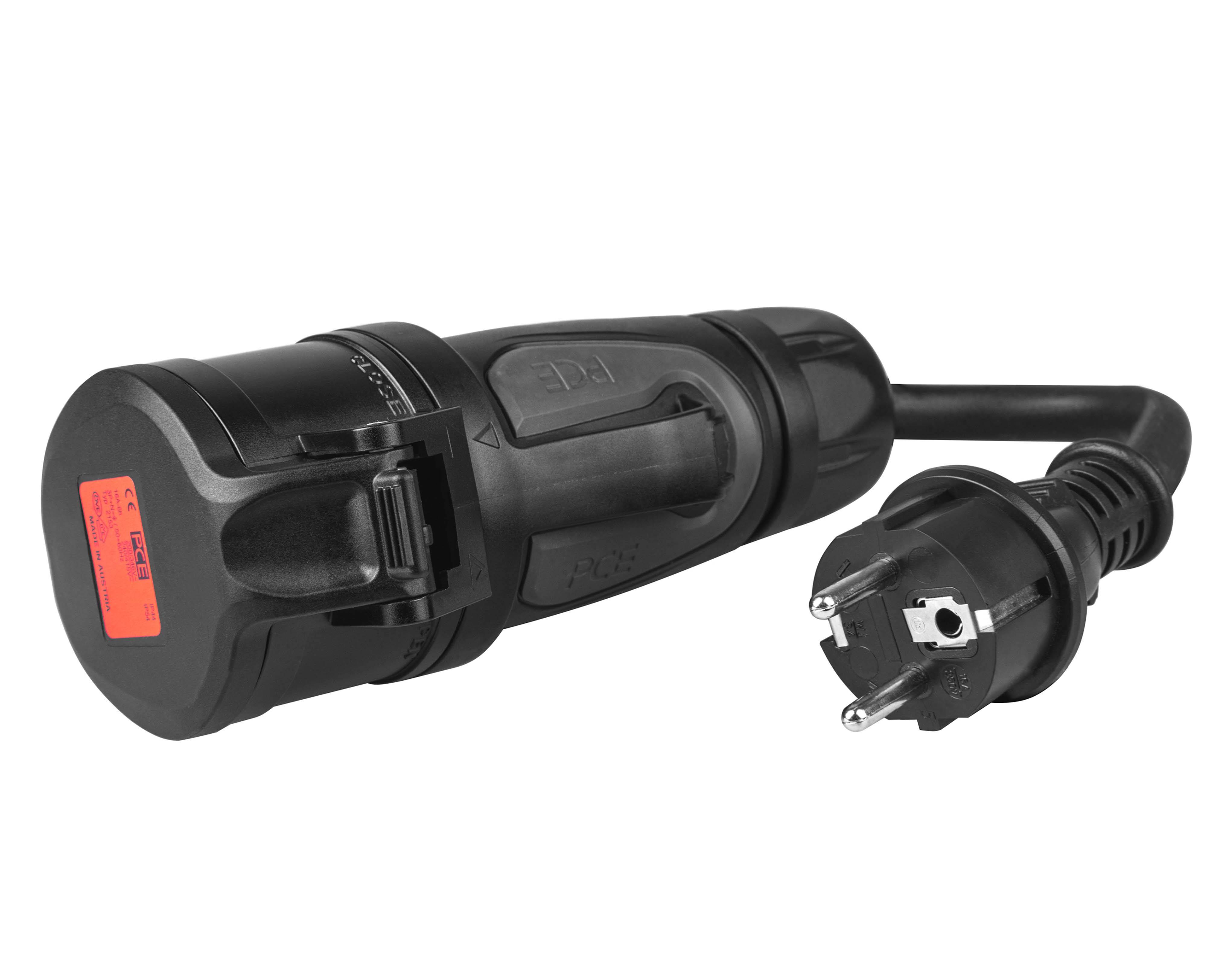 Adapter von roter 16A 400V CEE-Kupplungssteckdose 5-polig auf Schukostecker 230V