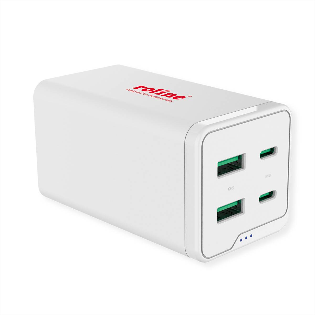 ROLINE - USB Ladegerät, 120W, 4 Ports (2x USB-C+ 2x USB-A QC) - ROLINE USB Charger - 4 Port (2x USB-C