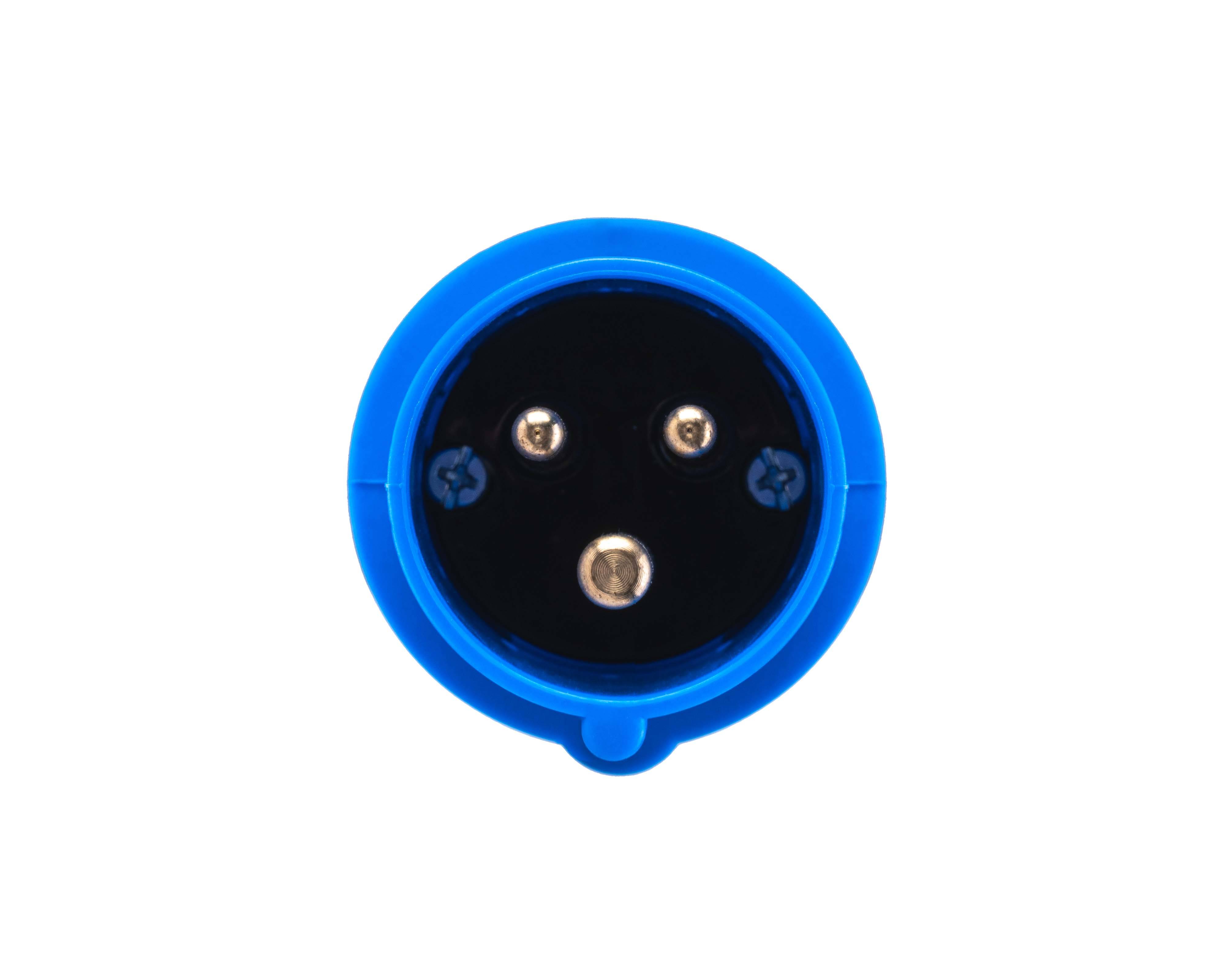 Adapter von roter 16A 400V CEE-Kupplungssteckdose 5-polig auf blaue 16A 230V CEE 3P