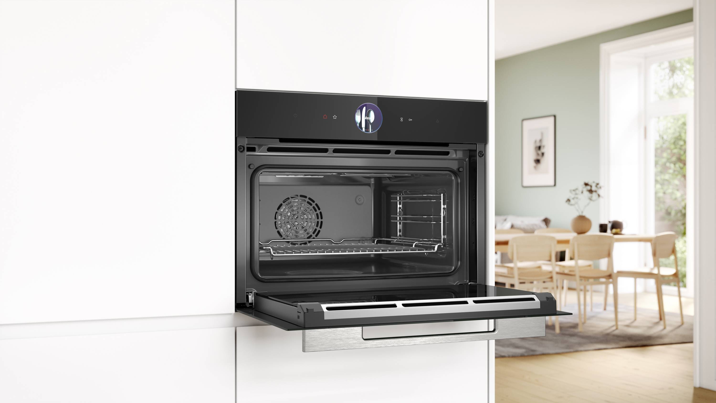 Bosch Serie 8, Einbau-Kompaktdampfbackofen, 60 x 45 cm, Schwarz, CSG7361B1
