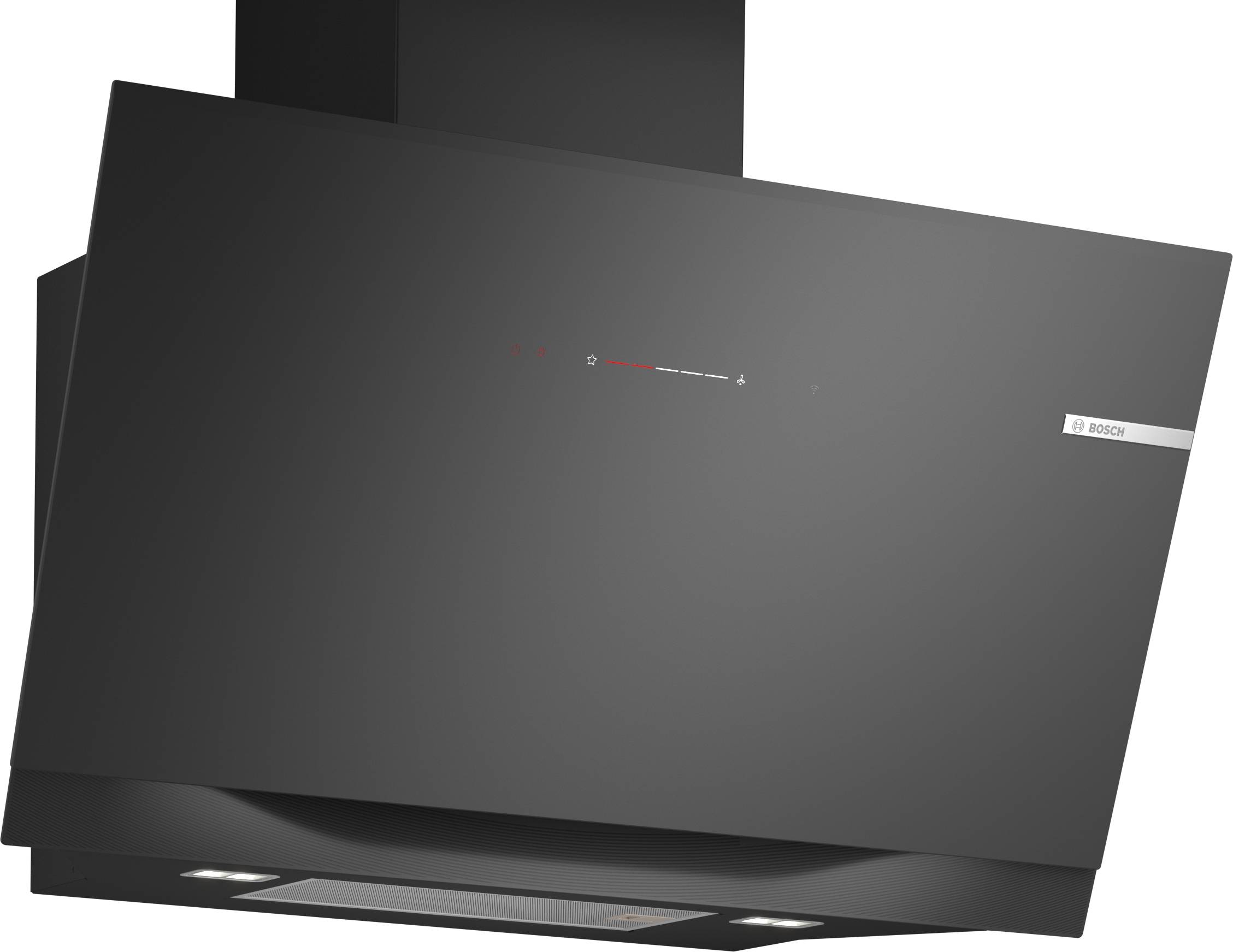 Bosch Serie 8, Wandesse, 90 cm, Klarglas schwarz bedruckt, DWK91LT60