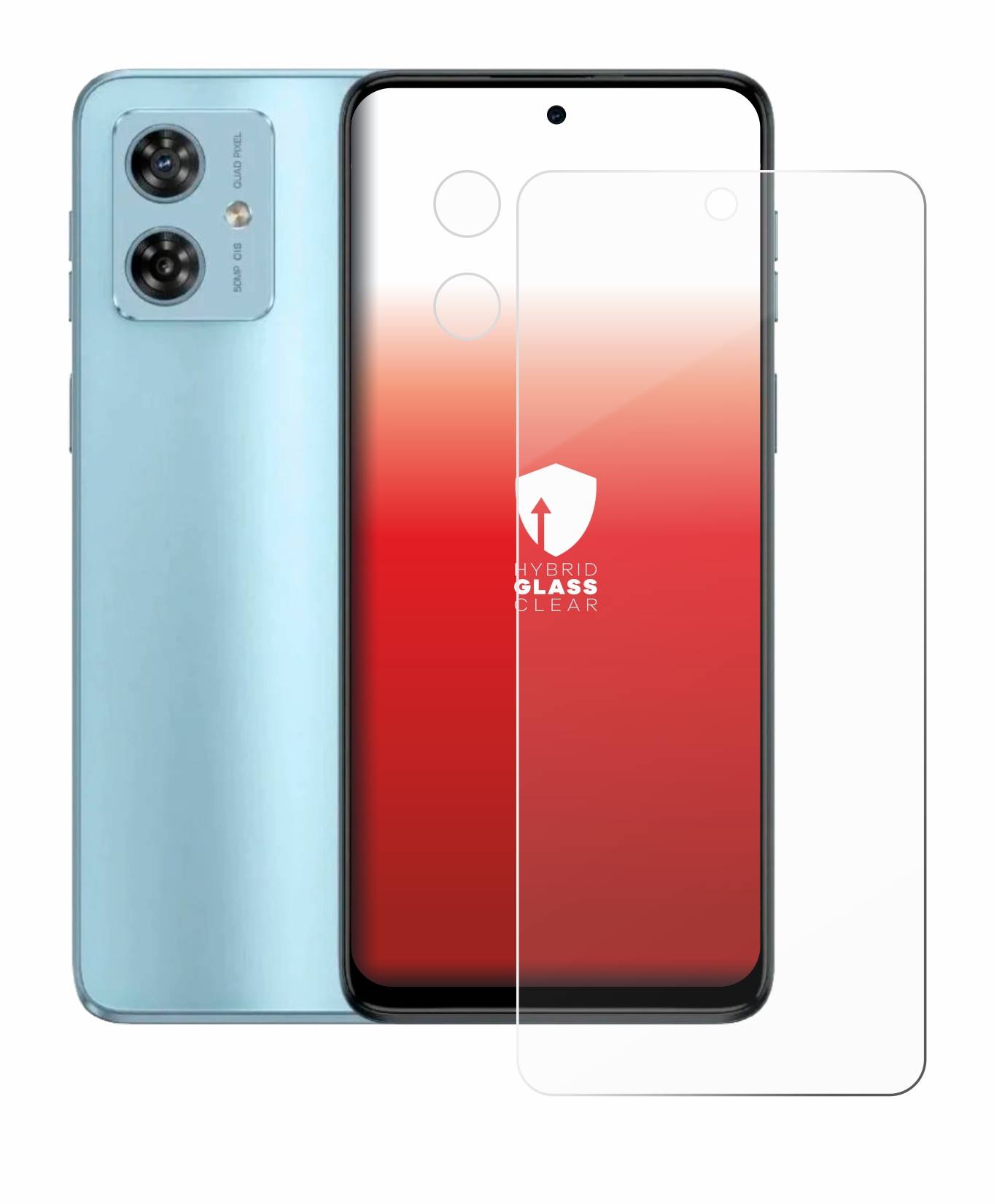 upscreen Hybrid Glas Panzer-Folie für Motorola Moto G54 (Display+Kamera)