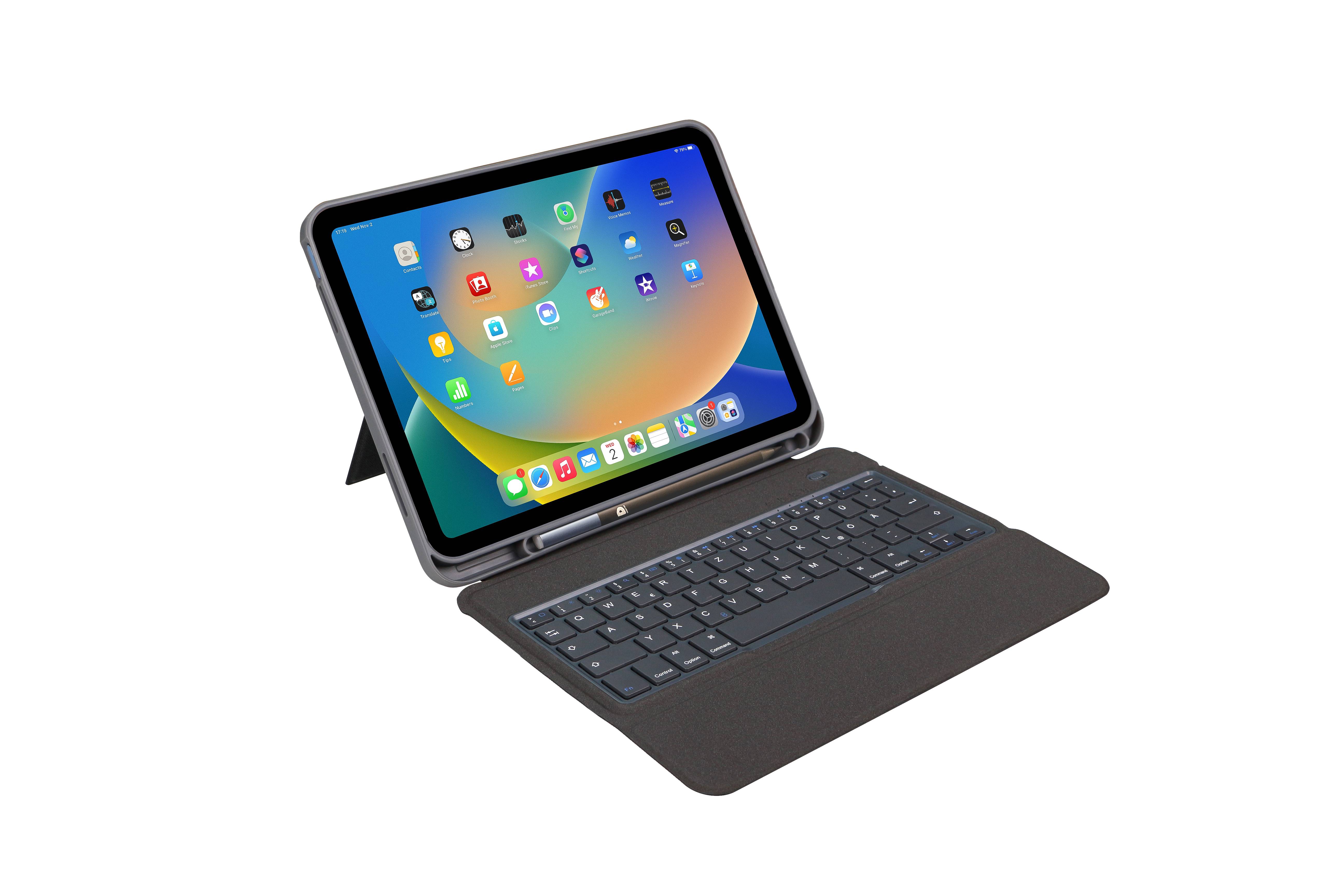 DEQSTER - Keyboard Case/Schutzhülle für Apple iPad 10.9"" (10. Generation), Stifthalterung für verschiedene Pencil, robus