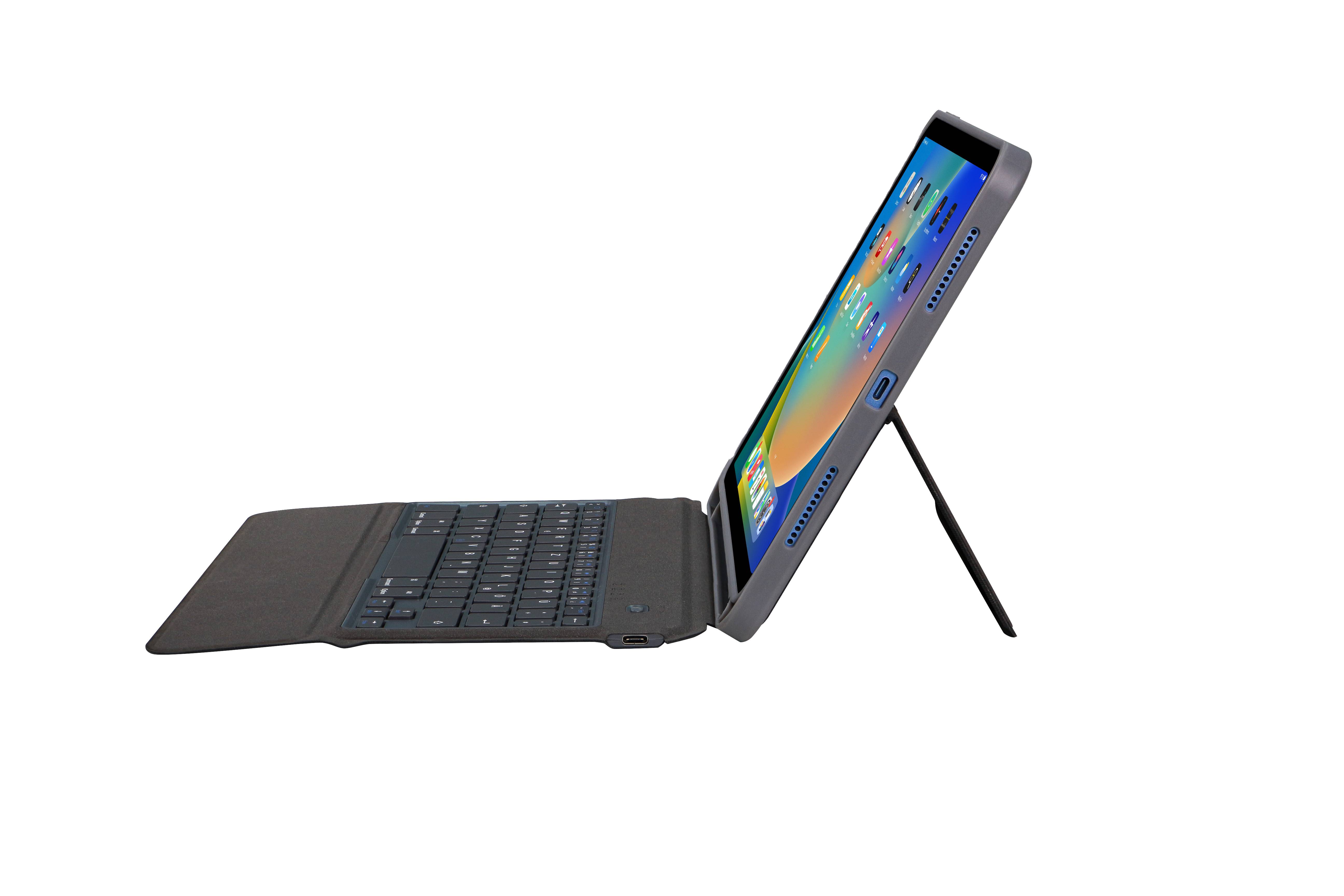 DEQSTER - Keyboard Case/Schutzhülle für Apple iPad 10.9"" (10. Generation), Stifthalterung für verschiedene Pencil, robus