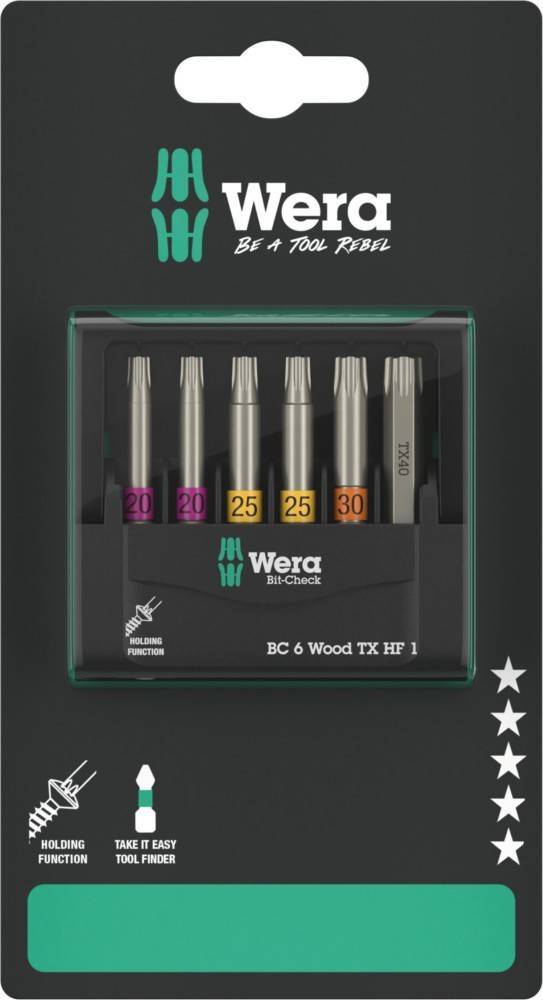 Wera Bit-Check 6 Wood TORX HF 1 SB Multimedia-Technik Werkzeug