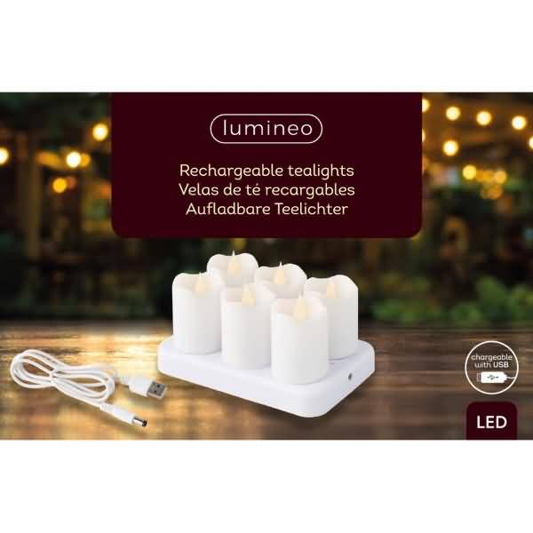 LED-Kerze aus Kunststoff 6cm weiß VE=6 Stück