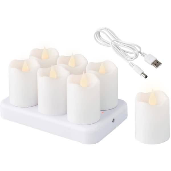 LED-Kerze aus Kunststoff 6cm weiß VE=6 Stück