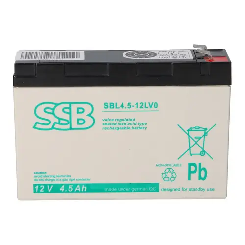 SSB Blei Akku SBL12-4.5LV0 Hochstrom Pb AGM 12V 4,5Ah F2 6,3mm SSB Blei Akku SBL12-4.5LV0 Hochstrom Pb AGM 12V 4,5Ah F2 6,3mm
