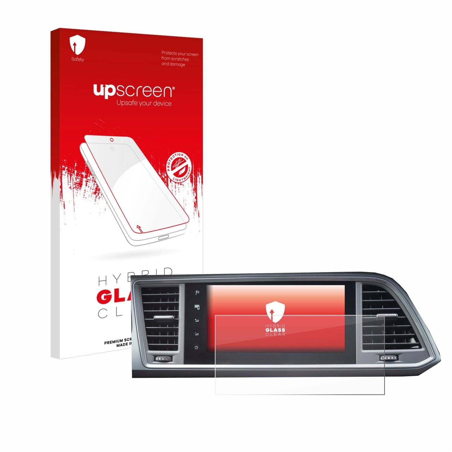 upscreen Hybrid Glas Panzer-Folie für Seat Ateca Style 2021 Infotainment System