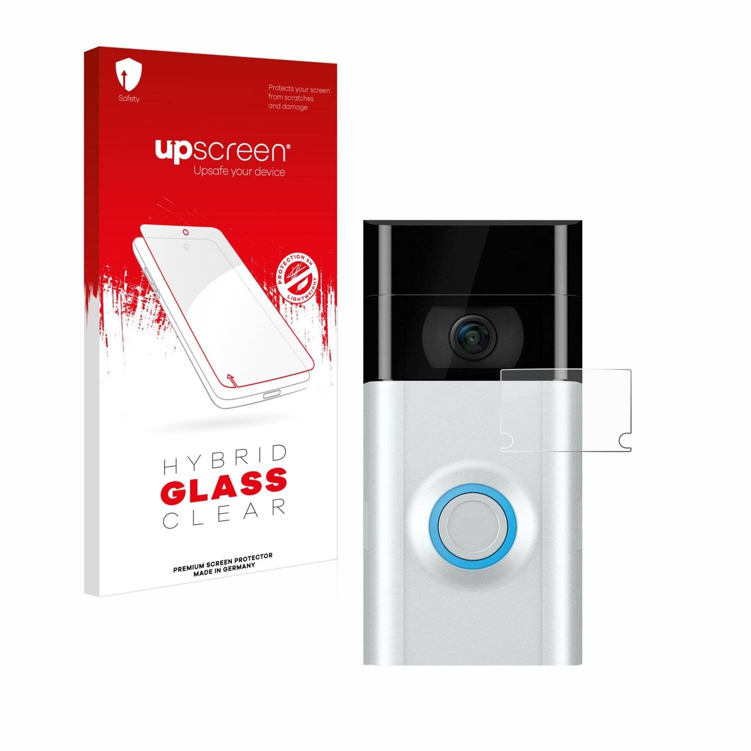 upscreen Hybrid Glas Panzer-Folie für Ring Doorbell 2