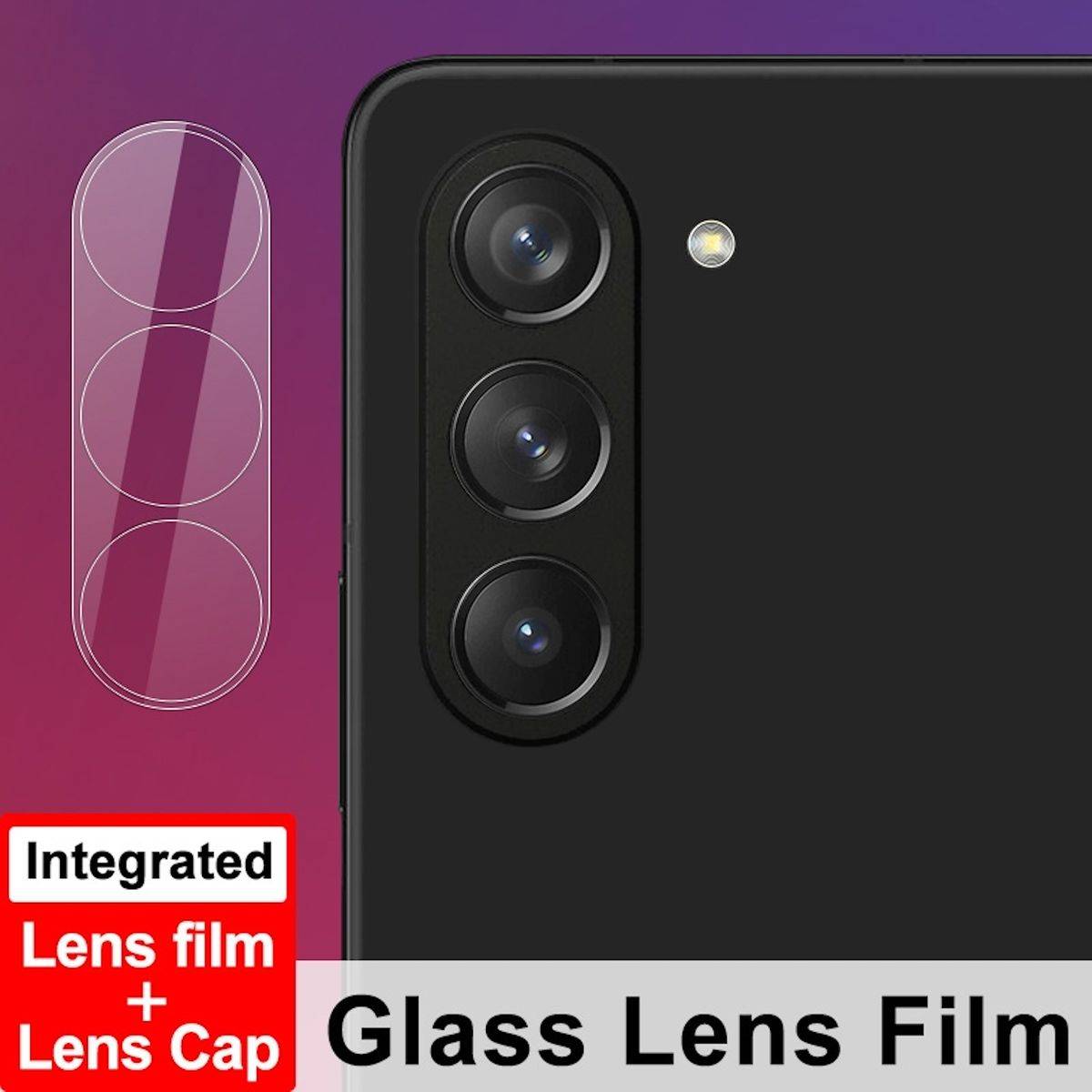 Für Samsung Galaxy Z Fold5 5G Glas für Kamera Komplettschutz Transparent
