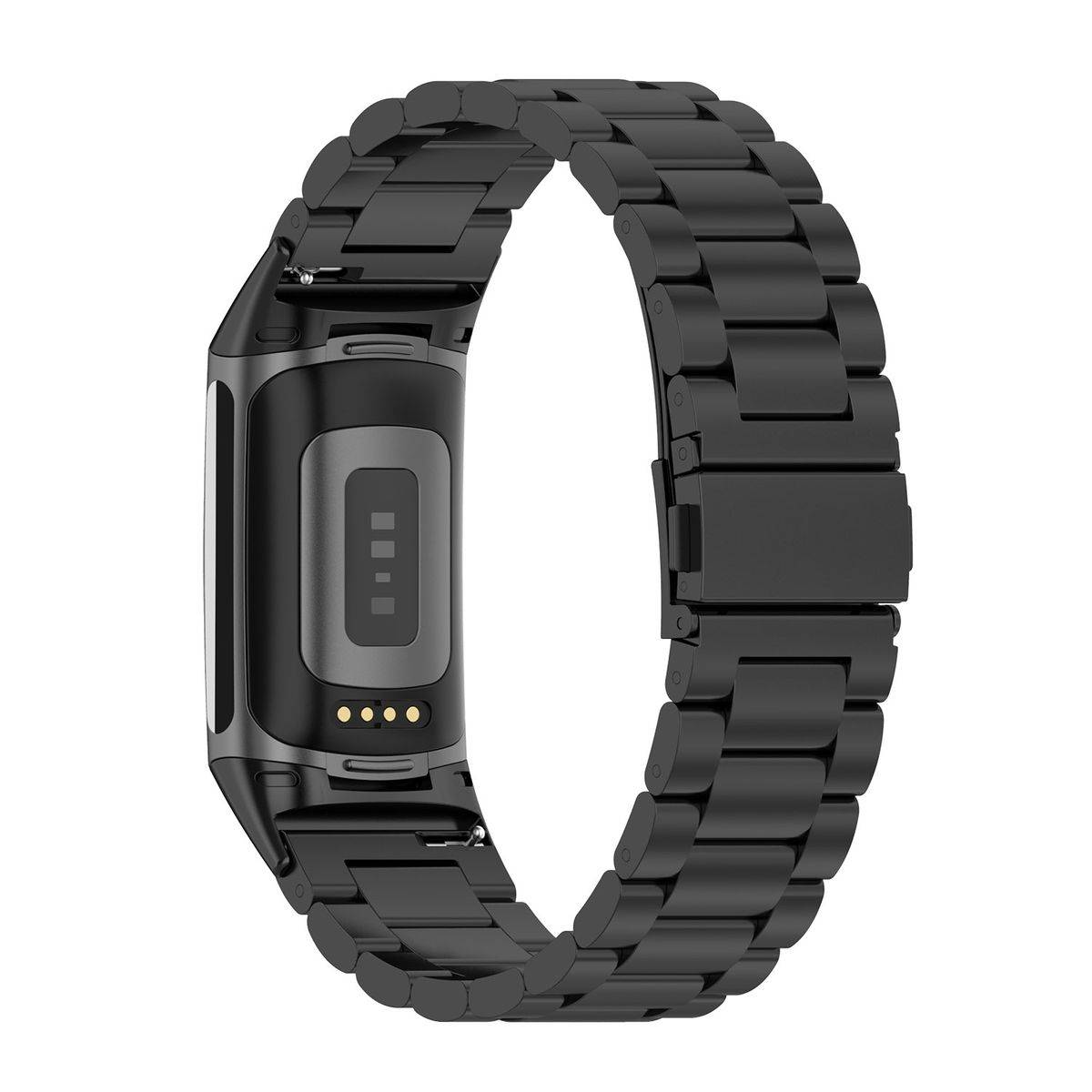 Für Fitbit Charge 6 / 5 Style Stahl Ersatz Armband Smart Uhr Schwarz