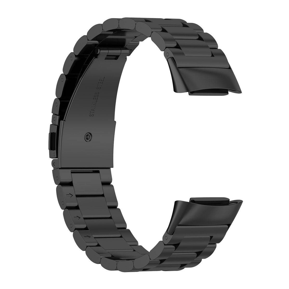 Für Fitbit Charge 6 / 5 Style Stahl Ersatz Armband Smart Uhr Schwarz