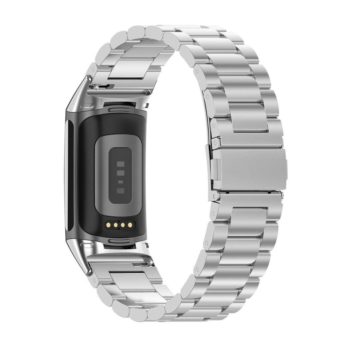 Für Fitbit Charge 6 / 5 Style Stahl Ersatz Armband Smart Uhr Silber