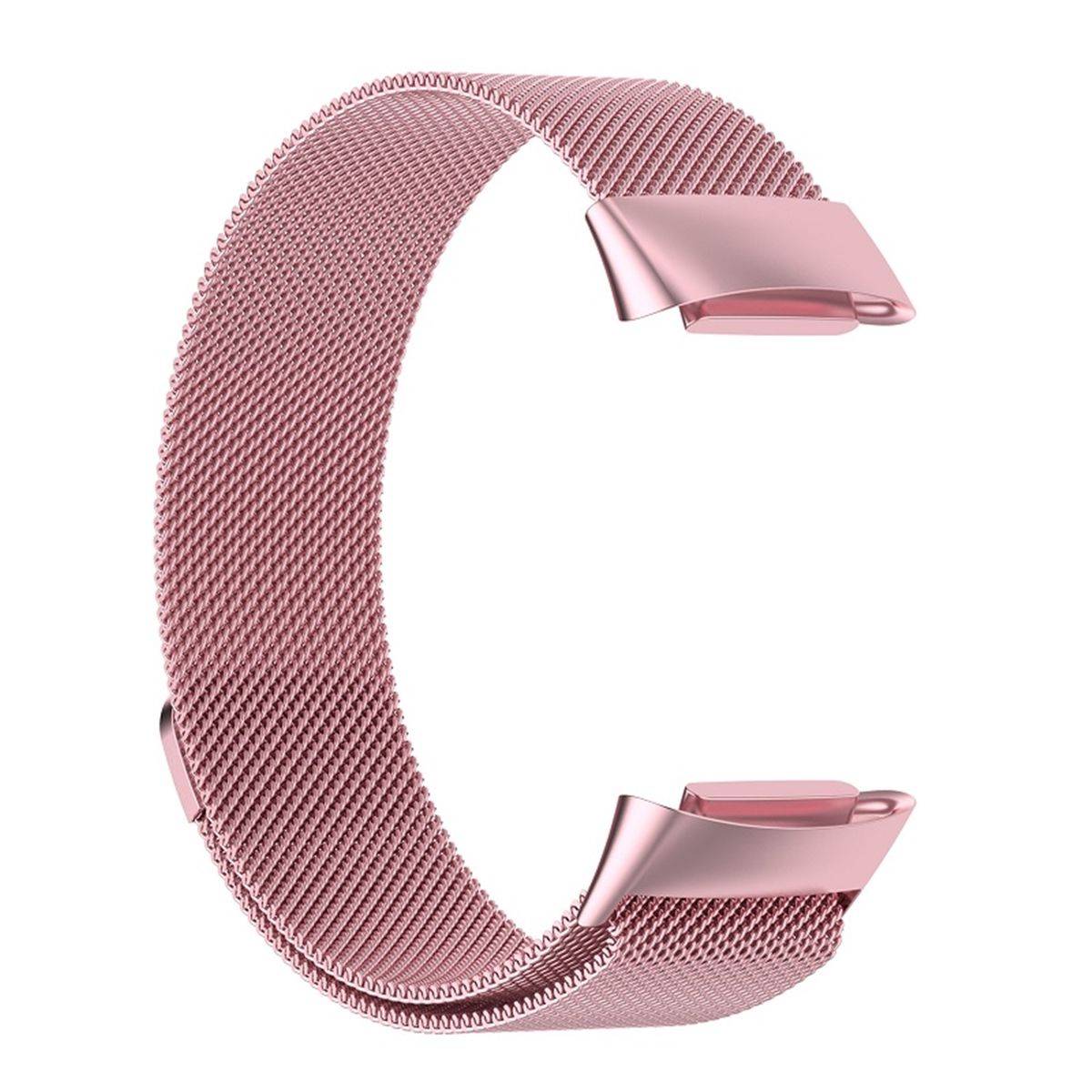 Für Fitbit Charge 6 / 5 Metall Stahl Mesh Armband mit Magnetverschluss