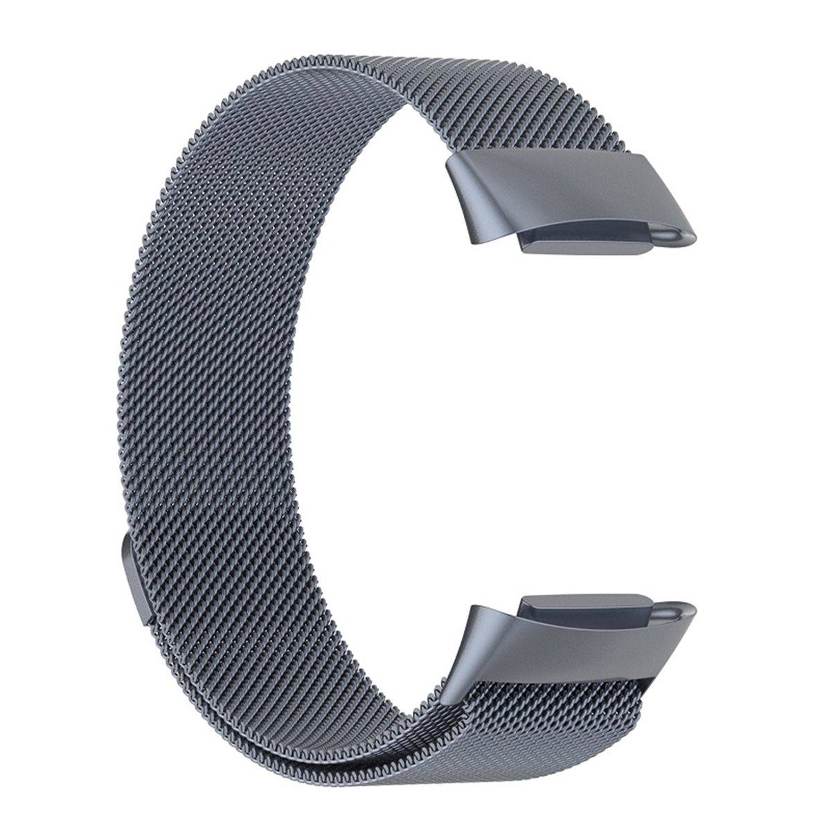Für Fitbit Charge 6 / 5 Metall Stahl Mesh Armband mit Magnetverschluss