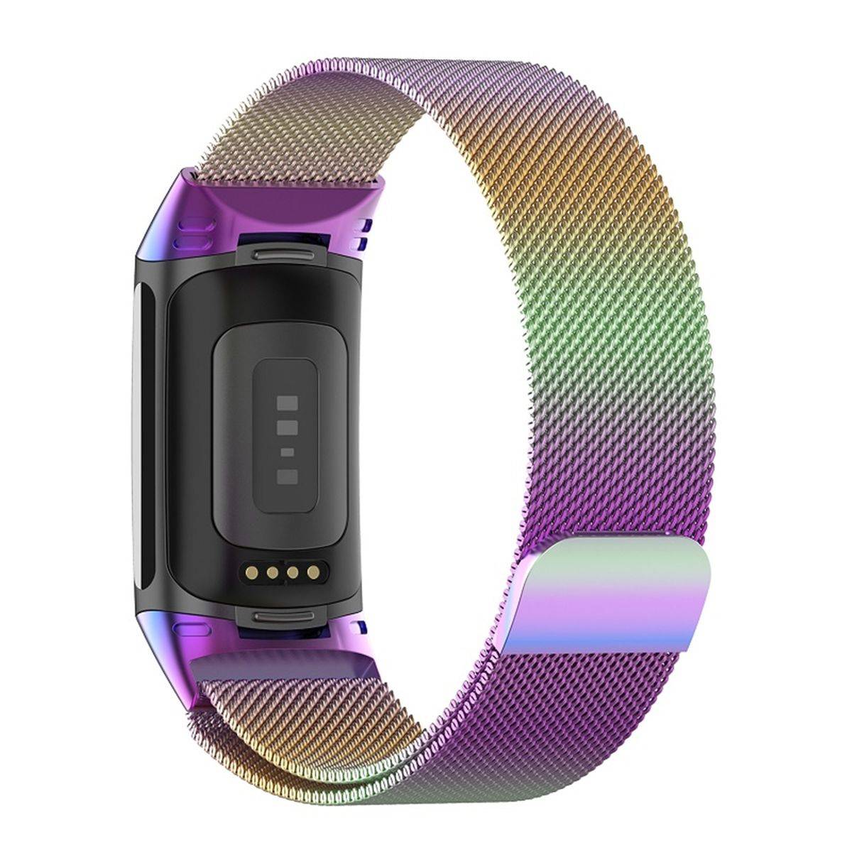 Für Fitbit Charge 6 / 5 Metall Stahl Mesh Armband mit Magnetverschluss