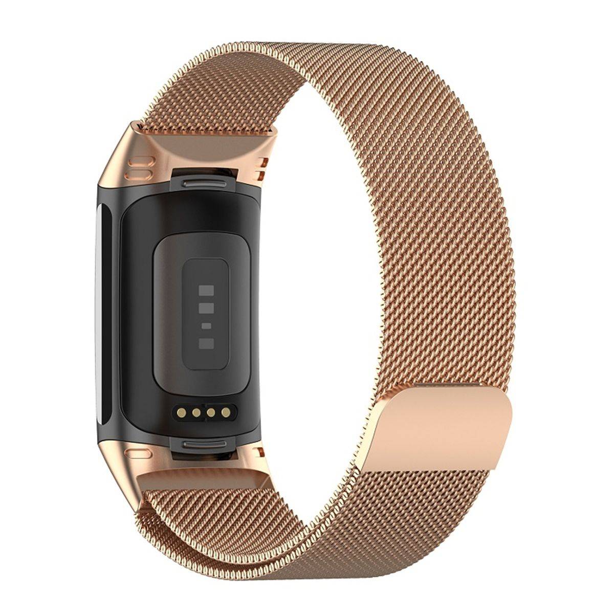 Für Fitbit Charge 6 / 5 Metall Stahl Mesh Armband mit Magnetverschluss