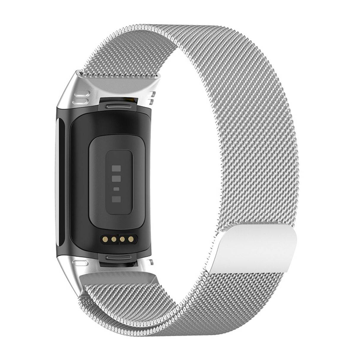 Für Fitbit Charge 6 / 5 Metall Stahl Mesh Armband mit Magnetverschluss