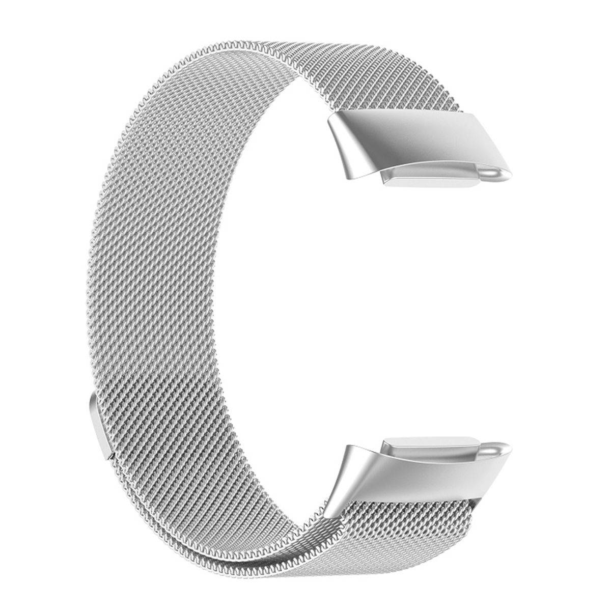 Für Fitbit Charge 6 / 5 Metall Stahl Mesh Armband mit Magnetverschluss