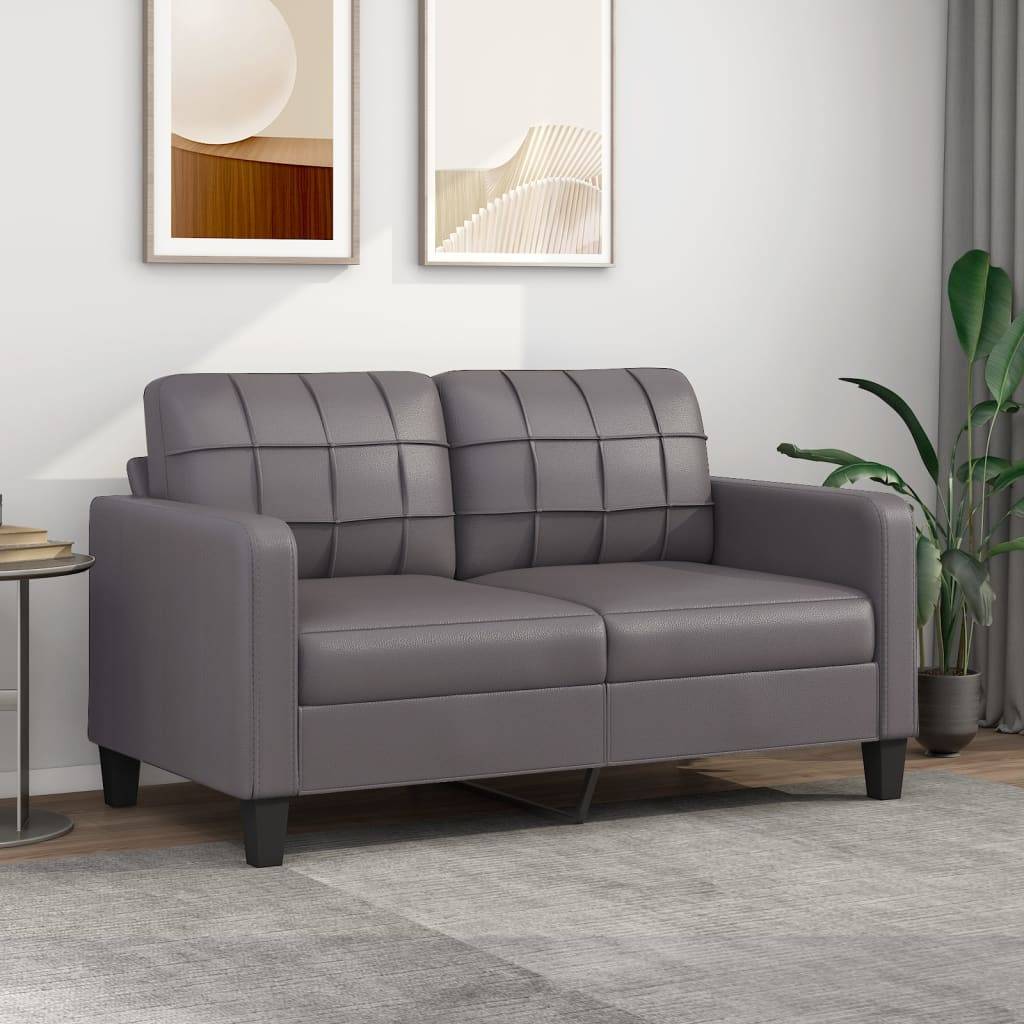 vidaXL 2-Sitzer-Sofa Grau 140 cm Kunstleder