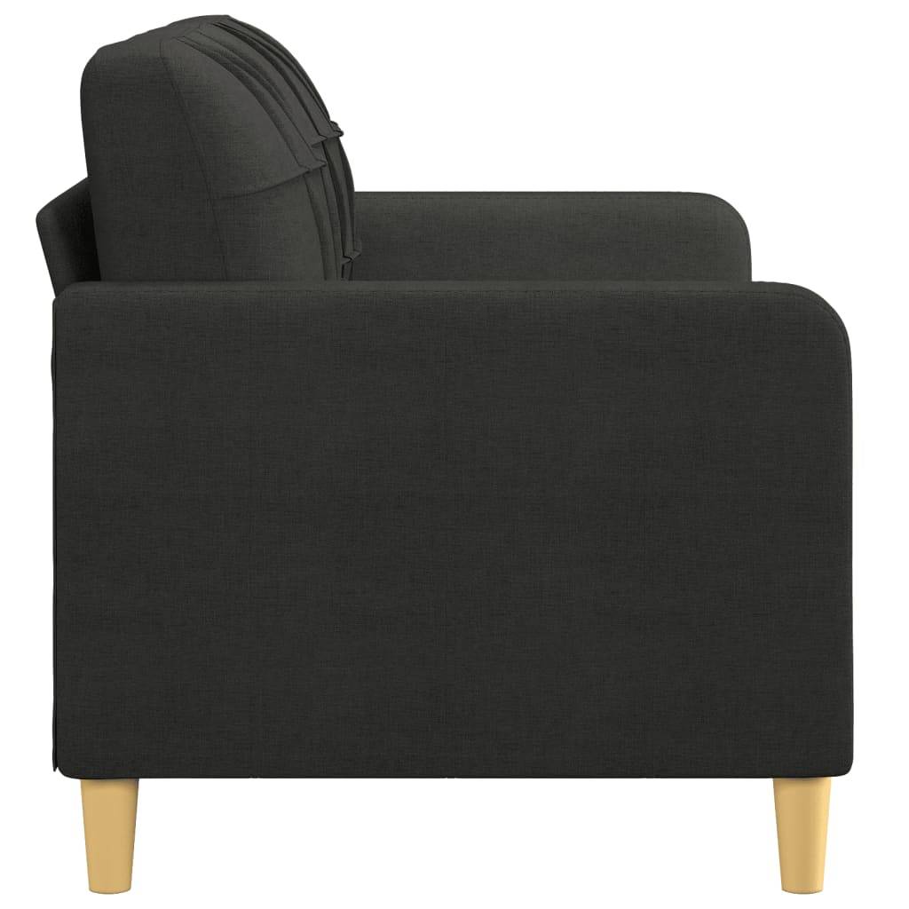 vidaXL 2-Sitzer-Sofa Schwarz 140 cm Stoff